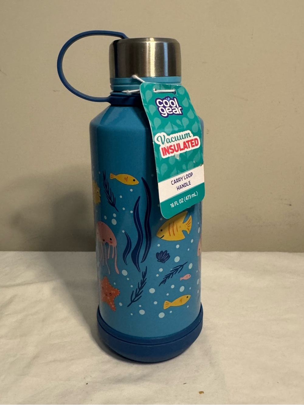 Cool gear kids insulated water bottle, stainless steel, 16oz
